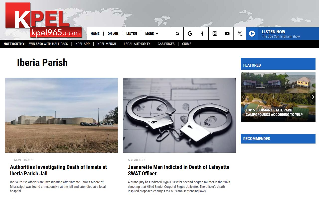 KPEL Iberia Parish crime and arrest news archive